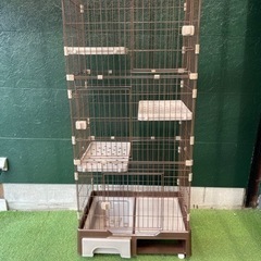 キャットゲージ　3段　トイレ付き