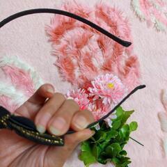 黒◆キラキラ◆刺繍入り◆長時間◆痛くなく◆髪の毛・頭皮に優しい◆リボン◆カチューシャの画像