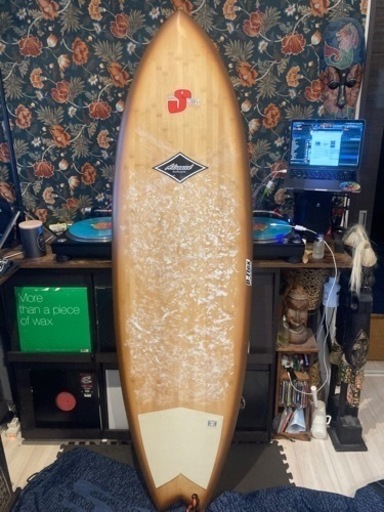 アドバンス　レトロフィッシュ　ショートボード　バンブー　福岡　木目