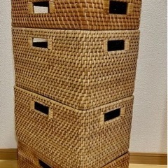 【終了】重なるランタン長方形バスケット　カゴ　無印　ニトリ　大3...