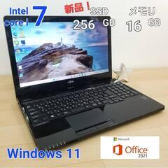 超美品！最上級4コアCore i7！新品SSD256GB！メモリ16GB！Windows11！Blu-ray！Webカメラ搭載！富士通 FUJITSU LIFEBOOK AH53/U!