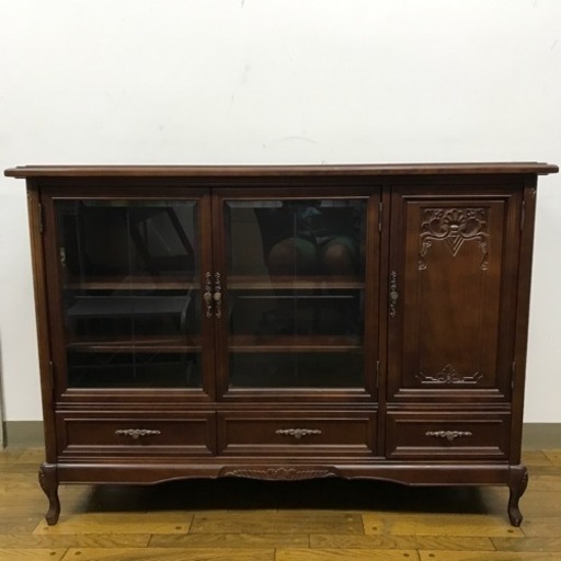 ロ2307-117 民芸家具アンティーク食器棚レトロ家具北海道民芸