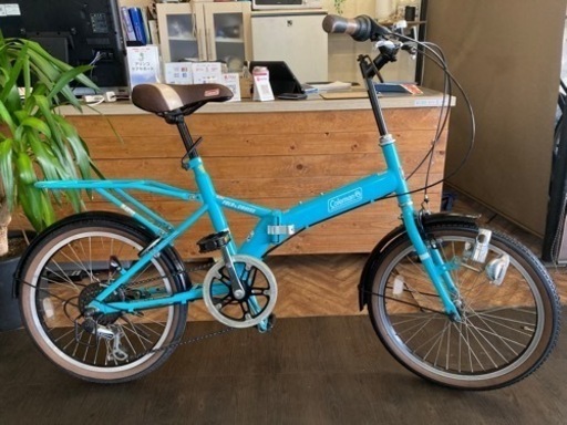 取引き中【Coleman】6段変速　20インチ折りたたみ自転車　ターコイズ