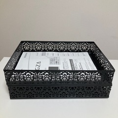 Francfranc スチール ダマスク柄 書類トレー2つ