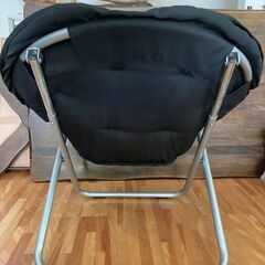 イス　デザイン　黒　帆布×メタルの画像