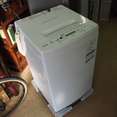 美品 2019年製 TOSHIBA/東芝 全自動洗濯機 4.5kg 配達設置対応/1カ月保証 ピュアホワイト AW-45M7