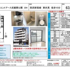 エルヴィエントアース武蔵関公園 304号室、西武新宿線「東伏見」徒歩10分、広さ20.94㎡、敷金０礼金０、１Ｋの募集です。 - 不動産