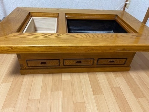 最高級 囲炉裏テーブル 昭和レトロ 火鉢 古民家家具 希少 引き出し