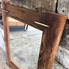 wood mirror 鏡　ミラーの画像