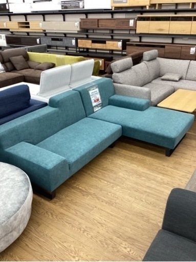 KG-18【新入荷　アウトレット】モダンスタイル　カウチソファ2点セット　グリーン