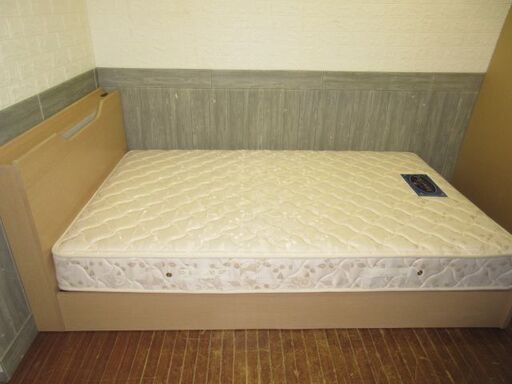 stp-1915　セミダブルベッド　AnnelBed　錦之堂インターナショナル　棚付き　コンセント　照明　ライト付き　ブラウン　ベッド　マットレス　寝具　すのこ　セミダブルサイズ　宮つき　SD　アンネルベッド