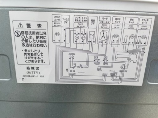 日立　ビートウォッシュ　2015年製　8kg
