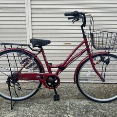 新品★未使用　ママチャリ　 26インチ　シマノ製6段変速 ロゼ