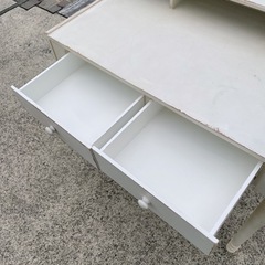 テーブル　机　白　パソコン机　学習机　引き出し付きの画像