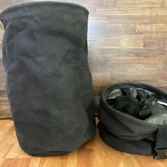 脱衣かご　2個セット　帆布（裏面は防水加工）黒色