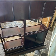 茶箪笥 飾り棚 和家具 黒檀 煎茶道具 飾棚 茶棚 収納 茶室 唐木 紫檀の画像