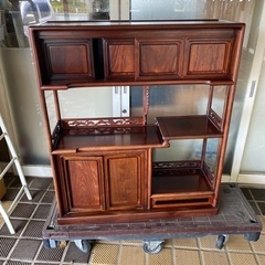 茶箪笥 飾り棚 和家具 黒檀 煎茶道具 飾棚 茶棚 収納 茶室 ...
