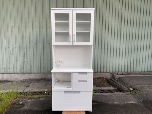 宇都宮でオシャレな家具を探すなら『オトワリバース！』②レンジボード W800 収納棚 食器棚 ニトリ ホワイト キッチン収納 中古品