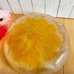 お値下げ‼️⭐︎ ガラス皿/27cm/葉っぱ⭐︎の画像
