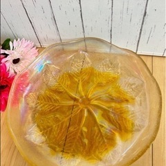 お値下げ‼️⭐︎ ガラス皿/27cm/葉っぱ⭐︎の画像