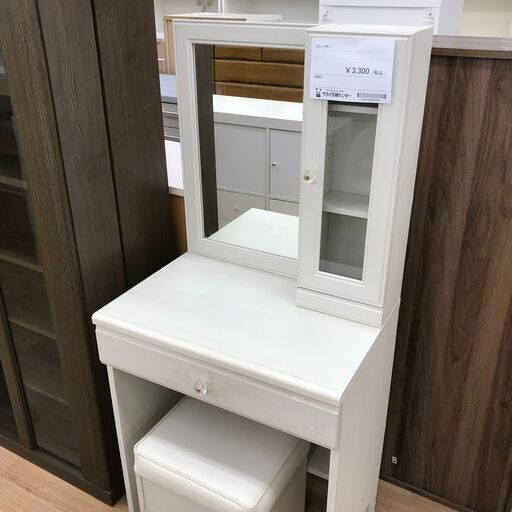 ★ジモティ割あり★  ドレッサー ホワイト H130×W59×D40 クリーニング済み KJ2254