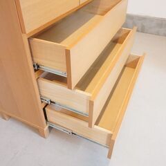 オーク材 チェスト4段・ワイド 北欧スタイル カジュアル ナチュラルテイスト 人気の無印良品(MUJI)のオーク材を使用したチェスト・4段ワイド