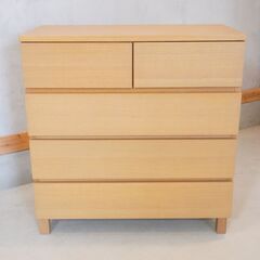 人気の無印良品(MUJI)のオーク材を使用したチェスト・4段ワイド