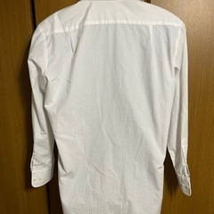 ワイシャツ 白ベース チェック折りデザイン ①の画像