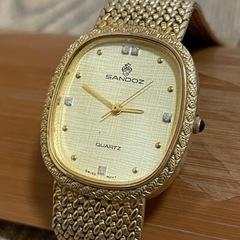 [希少:ヴィンテージ:稼働品]SANDOZ サンドス 5Pダイヤ...