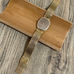 [希少:ヴィンテージ:稼働品]SANDOZ サンドス 5Pダイヤ 腕時計 レクタンギュラー/ゴールド/スイス製/腕時計の画像