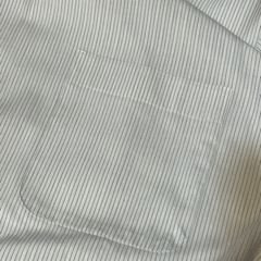 ワイシャツ 白ベース 細い青のストライプデザイン 首黄ばみあり③の画像