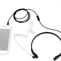 咽喉マイク イヤホン 骨伝導 声帯マイク チューブ式 携帯用 1ピン3.5mm スマートフォンまたはタブレット用の画像