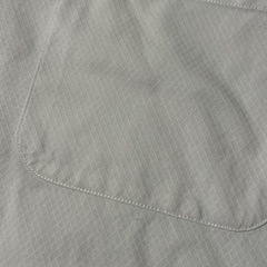 ワイシャツ 白ベース 斜めの格子折り目デザイン かなり薄い青⑤の画像