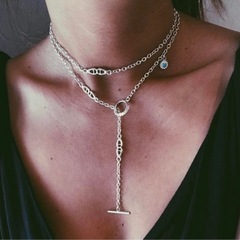 petit turquoise付き silver chain necklaceの画像