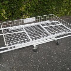 ■配達可■販売ワゴン 店舗 フリマ ワゴンセール イベントワゴン 折り畳み可 スチール製　　　　の画像