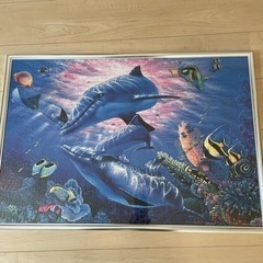 ラッセンね光パズル完成品、額付き