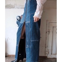 MALION vintage♢2way denim w-zip long skirtの画像