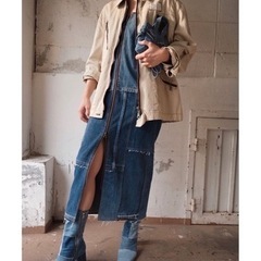 MALION vintage♢2way denim w-zip long skirtの画像