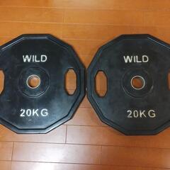 オリンピックシャフト用　プレート　20kg ✕ 2枚