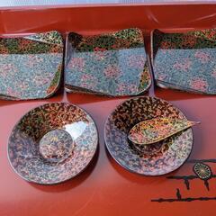 漆器セット　輪島塗 津軽塗 他　茶托 茶匙  茶請け 米櫃 椀 ...