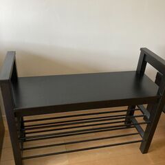 IKEA靴収納付きベンチHEMNESお譲りします（黒）