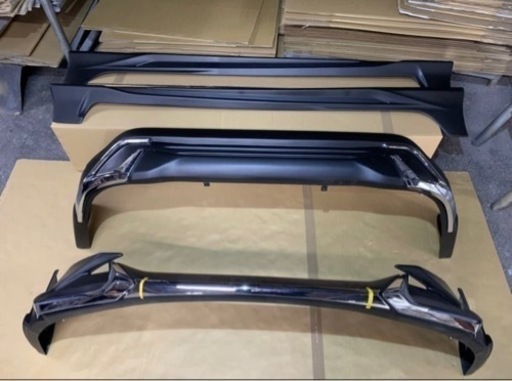 50プリウス前期用 ABS製ハーフエアロ３点フロントメッキLED付・リアメッキ付