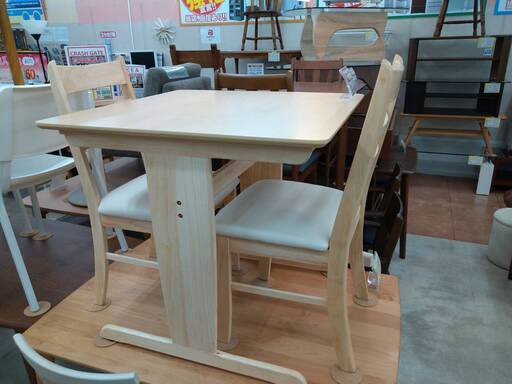 ?未使用品?大川家具直送 ダイニングテーブル 3点セット 3106