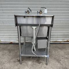 🔷🔶🔷WY4/52 ステンレス 1槽 シンク 流し台 1層 蛇口2個付き 業務用 店舗用 厨房機器 飲食店 W600×D600×1000mm ★直接引き取り歓迎◆🔷🔶🔷の画像