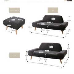 スチールグレー　カバーリングモダンデザインローソファ epais エペ　3人掛けの画像