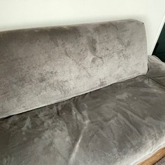 スチールグレー　カバーリングモダンデザインローソファ epais エペ　3人掛けの画像