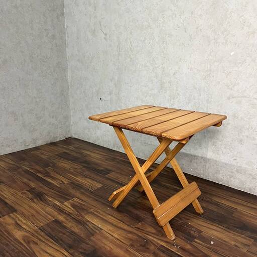 WY4/32 折りたたみテーブル ガーデンテーブル コーヒーテーブル 木製 アウトドア W52×D46×H53cm 机 キャンプ 〇