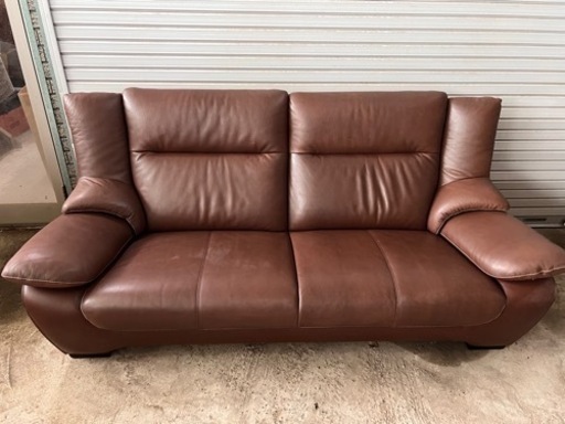 カリモク　karimoku ディレトーレ　本革ソファー　現状品　　3人掛け