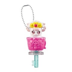 【新品】Go!プリンセスプリキュア プリンセスドレスアップキーキーチェーン ガシャポンオリジナルデザイン3弾のパフ&ティーカップの画像