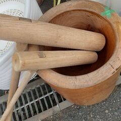 餅つきセット　杵と臼の画像